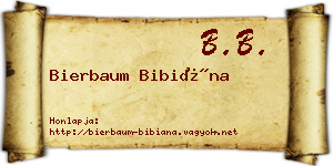 Bierbaum Bibiána névjegykártya